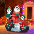 Christmas Inflatable Santa Claus Penguin on Motorcycle Outdoor Decoration A616670