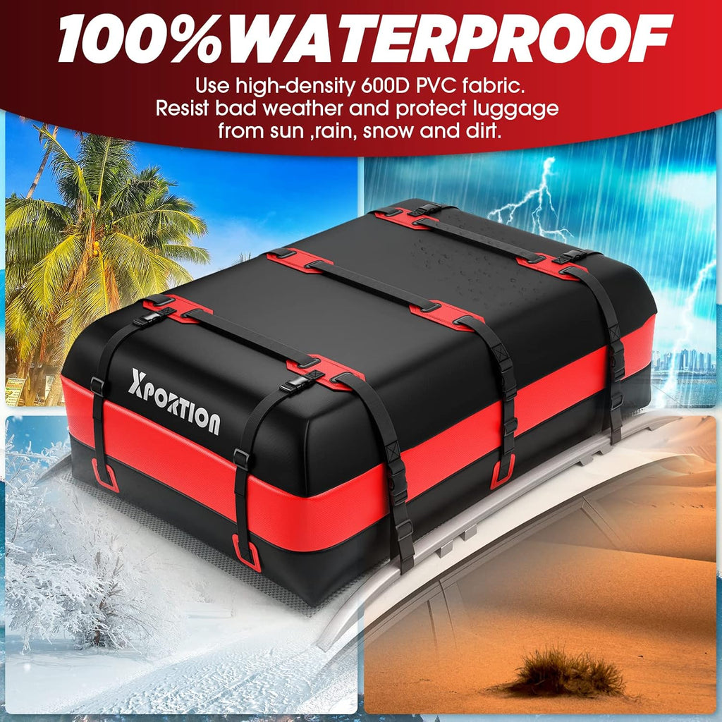 Waterproof Rooftop Cargo Carrier Bag, 21 Cubic Feet, with Non-Slip Mats and Straps Z648800