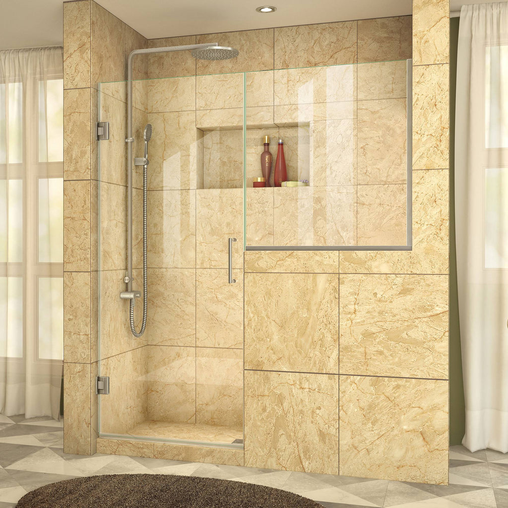 Brushed Nickel Hinged Shower Door L659