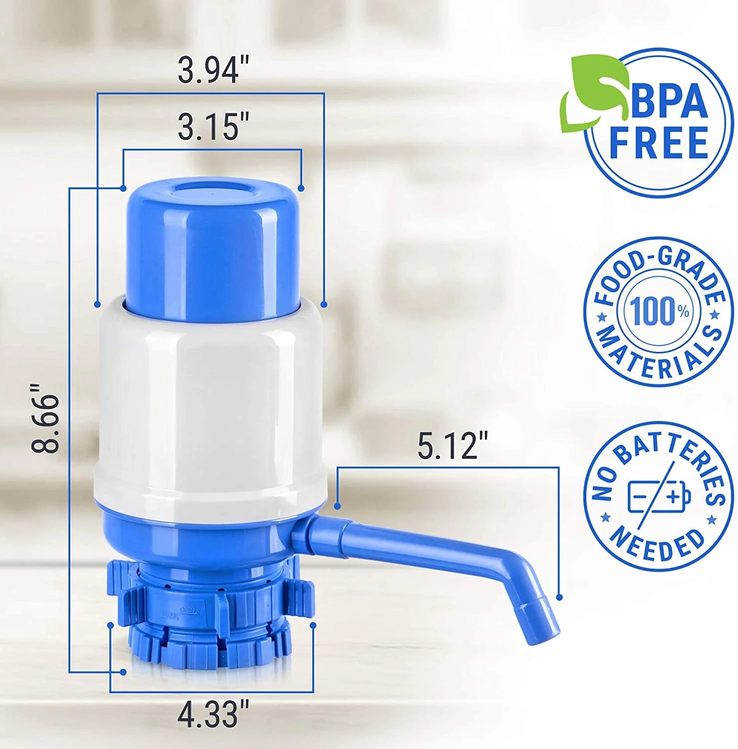 Manual Water Pump for 5 Gallon Bottle with Cleaning Brush H976