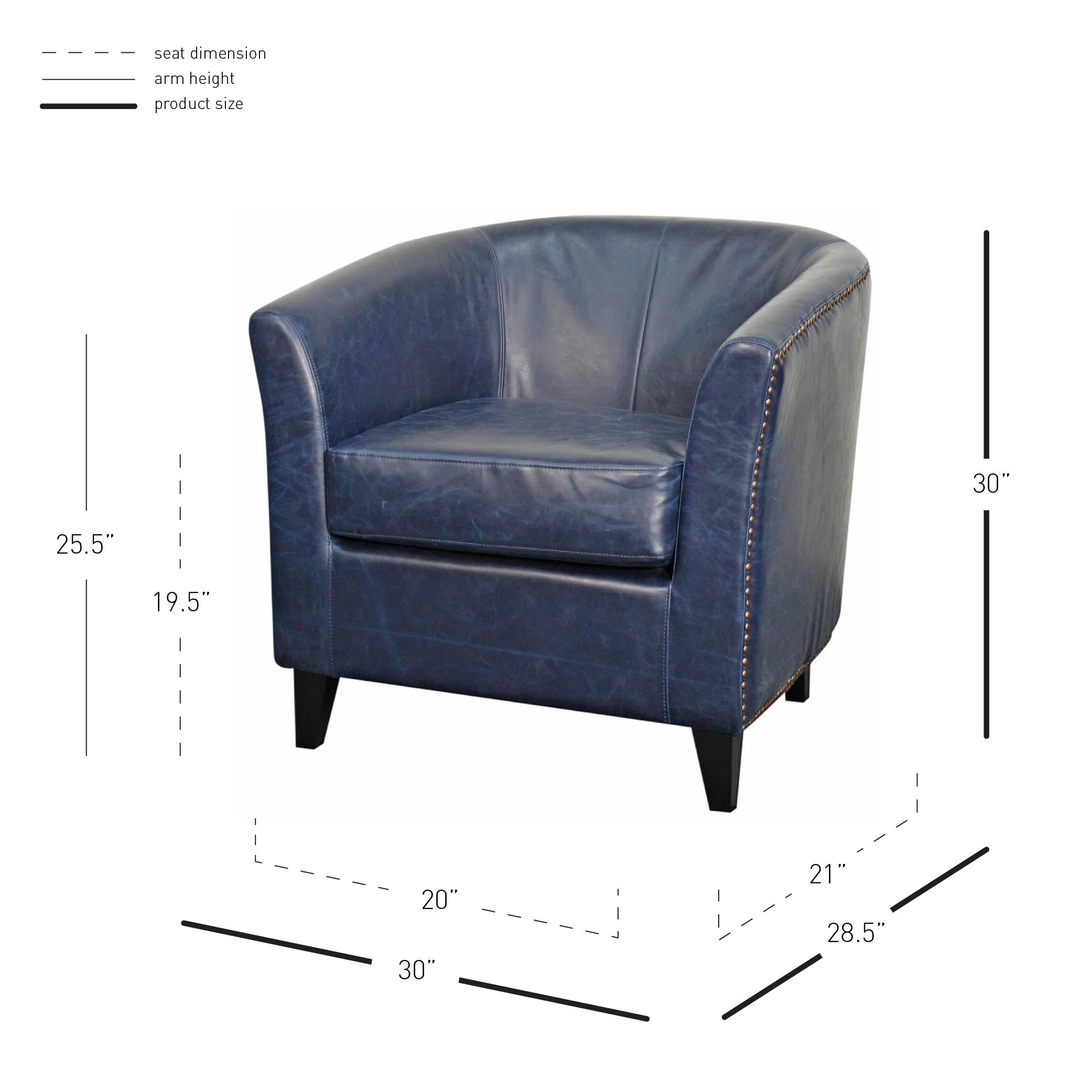 Vintage Blue Bonded Leather Tub Chair W4927