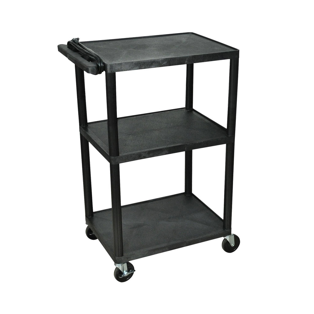 42x22H A V Cart with Three Shelves, Electric R37890