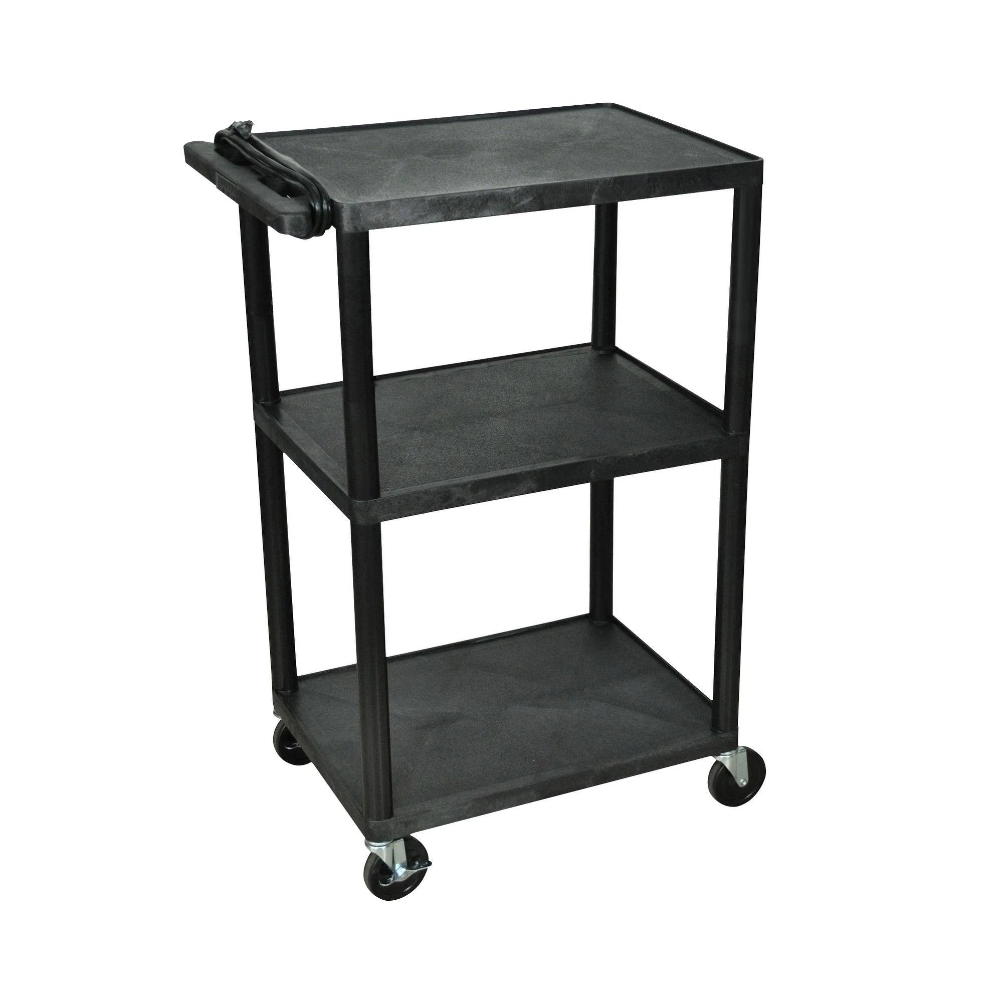 42x22H A V Cart with Three Shelves, Electric R37890