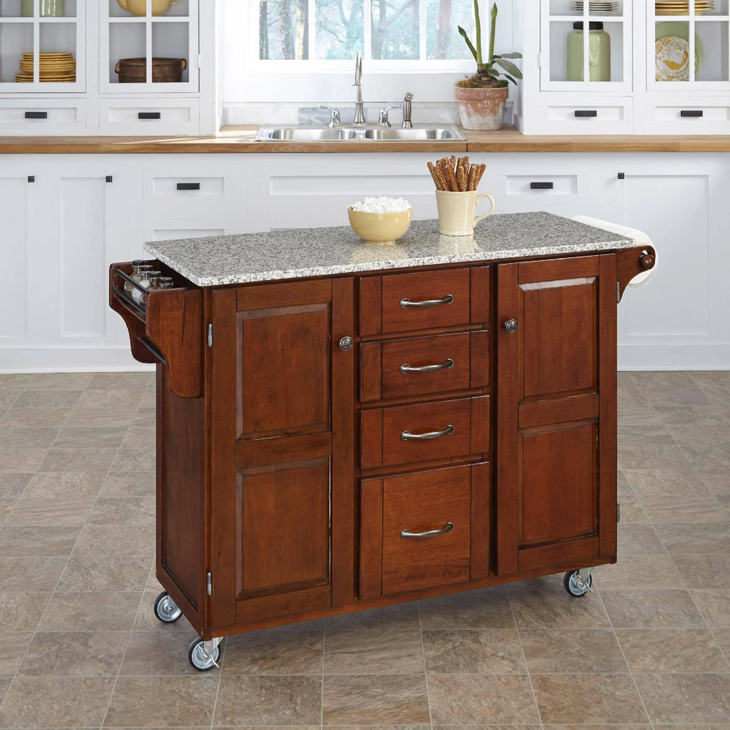 Cherry Salt and Pepper Granite Top Cart M91131