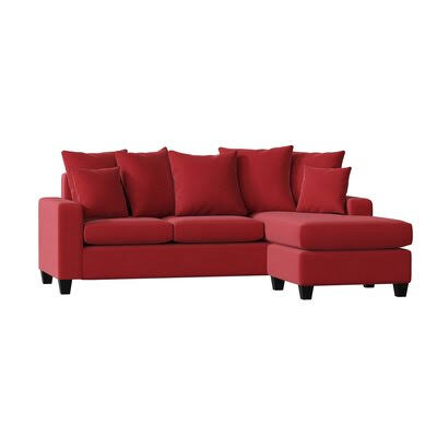 82x22 Wide Reversible Sofa u0026 Chaise Red Y208