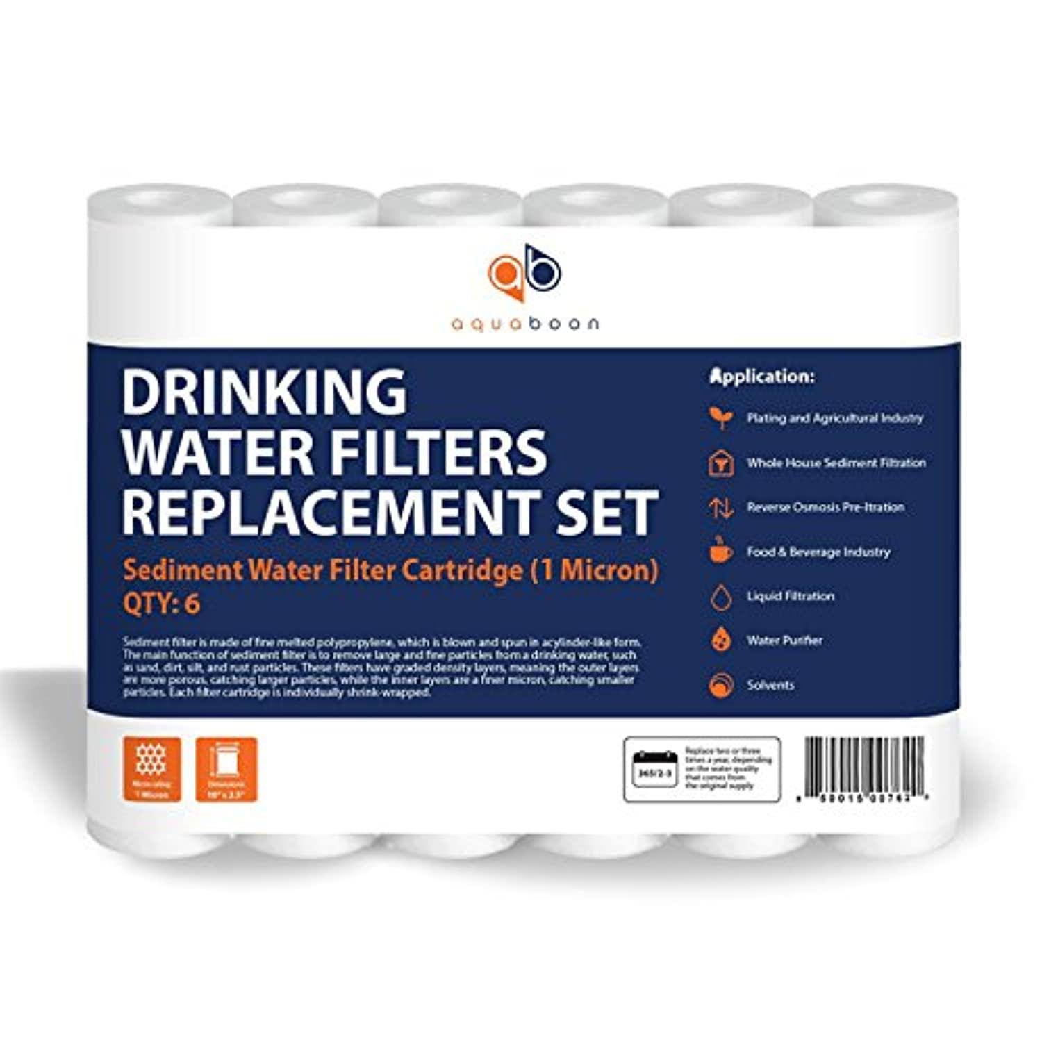 1 Micron Sediment Water Filter Cartridge 6 Pack U32561