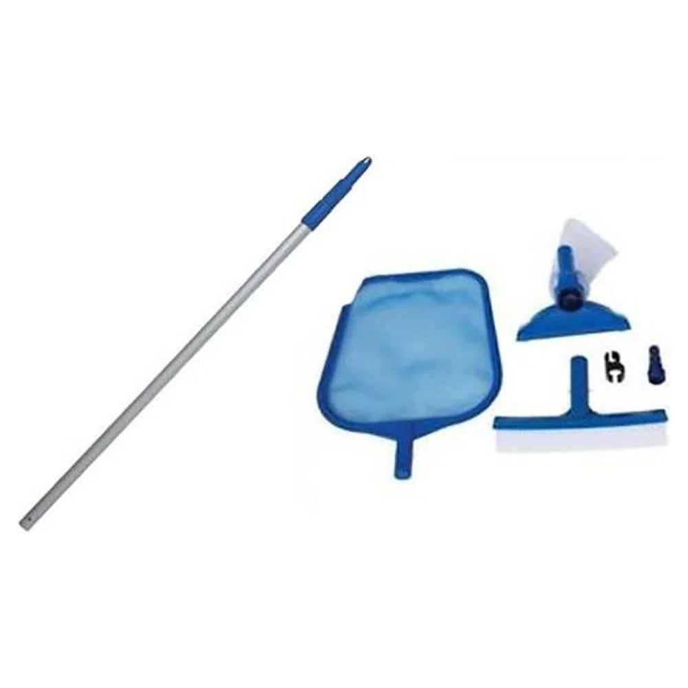 Round Swimming Pool Kit with Vacuum Skimmer, Pole, and Debris Cover Tarp O938534
