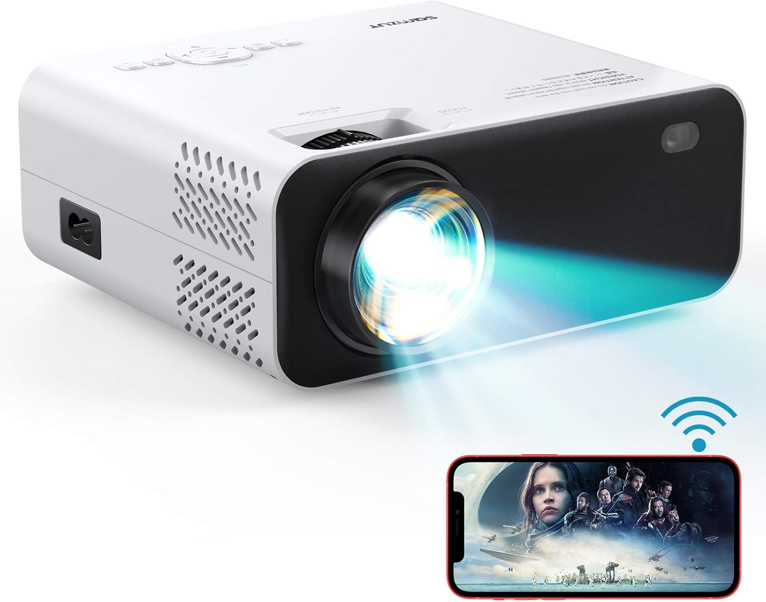 WiFi Mini Projector Portable, 1080P Supported 6000L Brightness 200" Display, Video Projector, Pack of 2 V172410