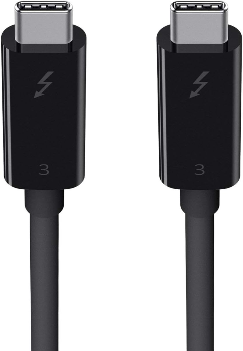 Black USB-C to USB-C Thunderbolt 3 Cable, 2.6ft Y4986