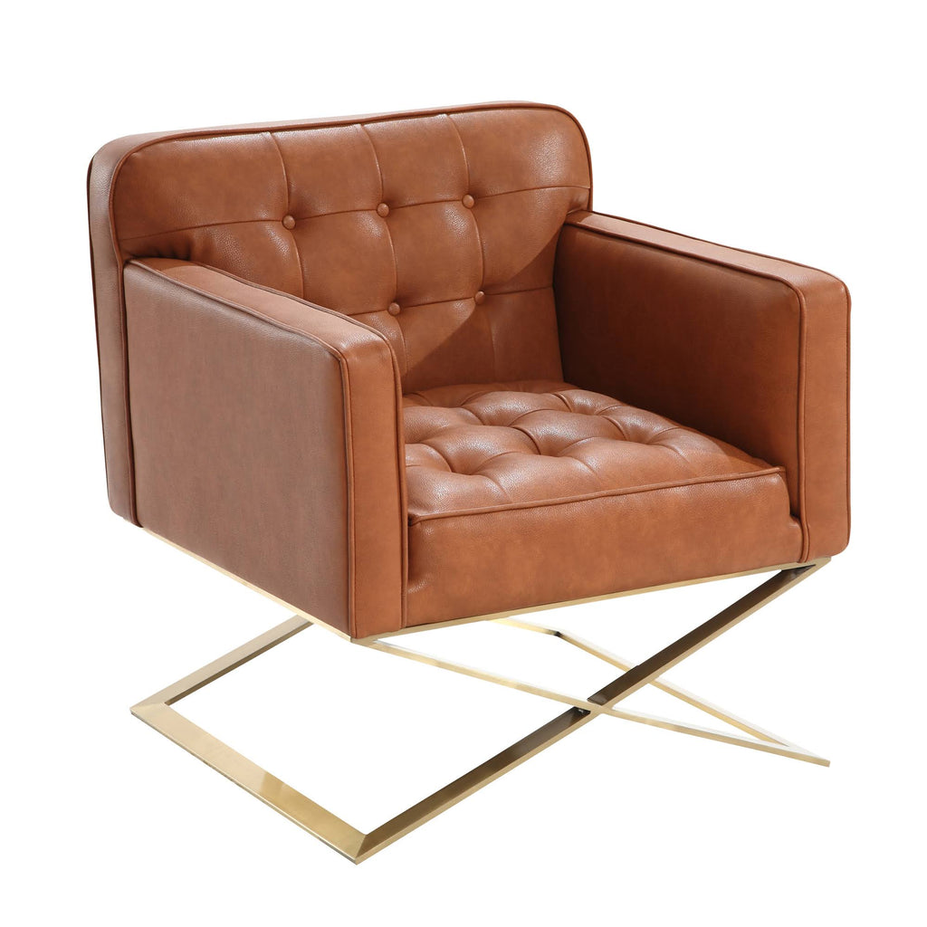 Brown and Gold Modern Chair B9781