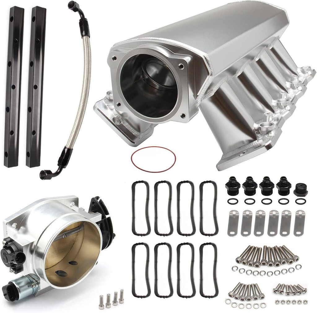 102MM Intake Manifold EFI with Fuel Rails and Throttle Body Black I24642