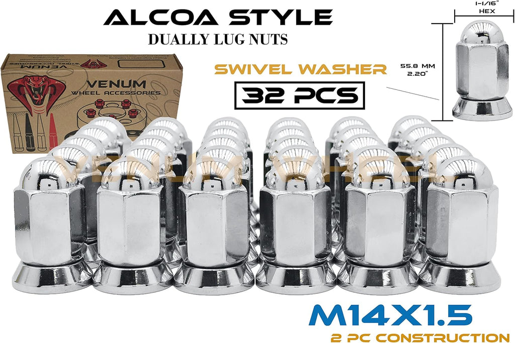 16 Pc Chrome Lug Nuts M14x1.5 Thread Pack of 2 S55653
