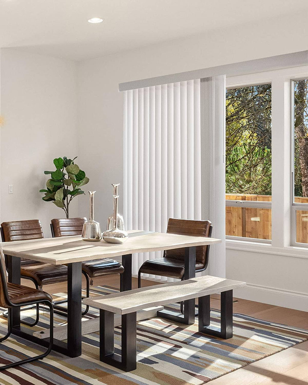 White Cordless Vertical Window Blinds, 78 inch x 84 inch Y6742