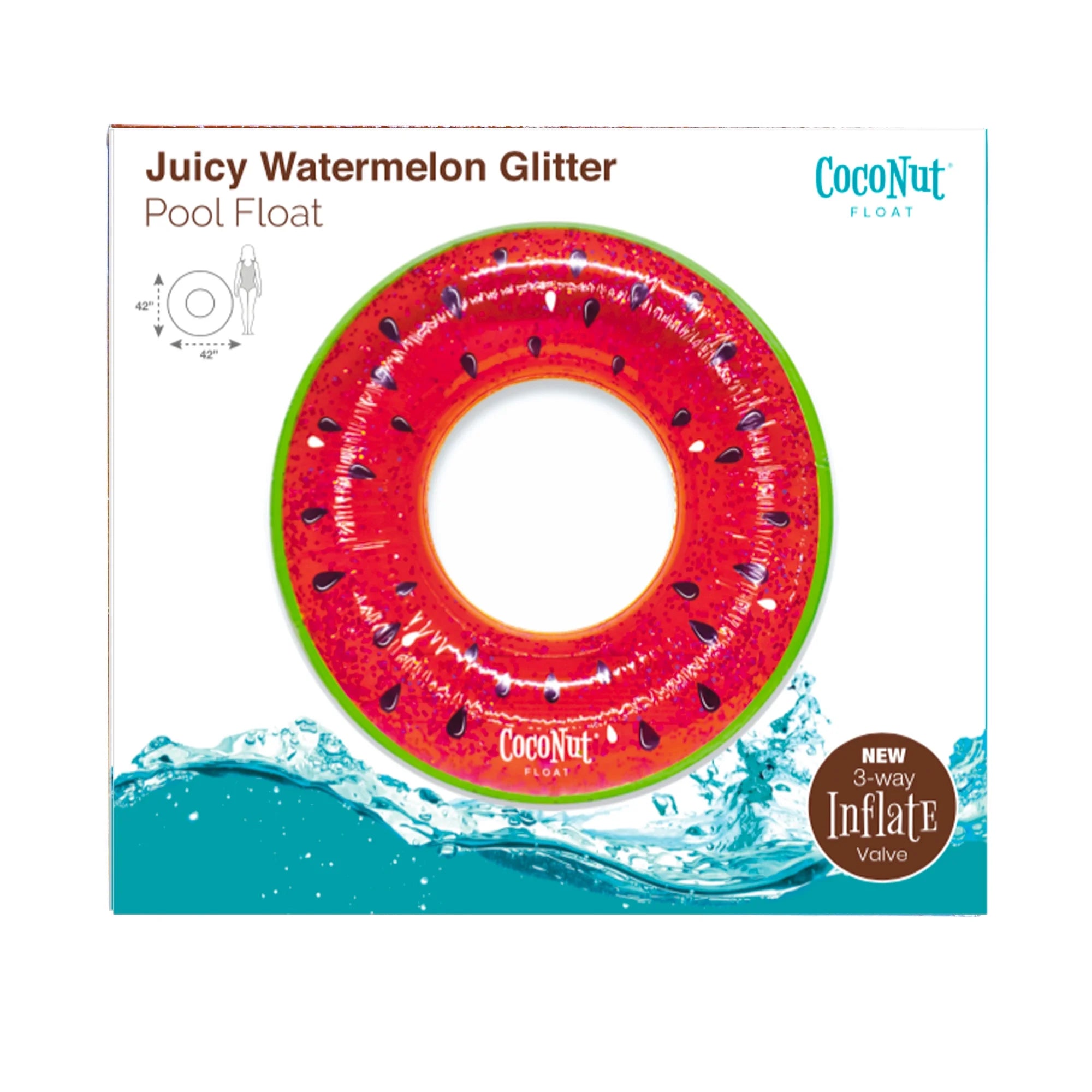 Juicy Watermelon Glitter 42" x 42" Inflatable Pool Float S6946