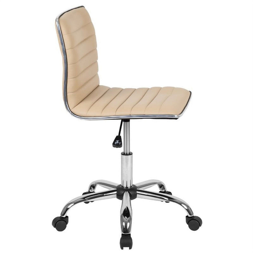 Tan Vinyl Low Back Swivel Office Chair G404420
