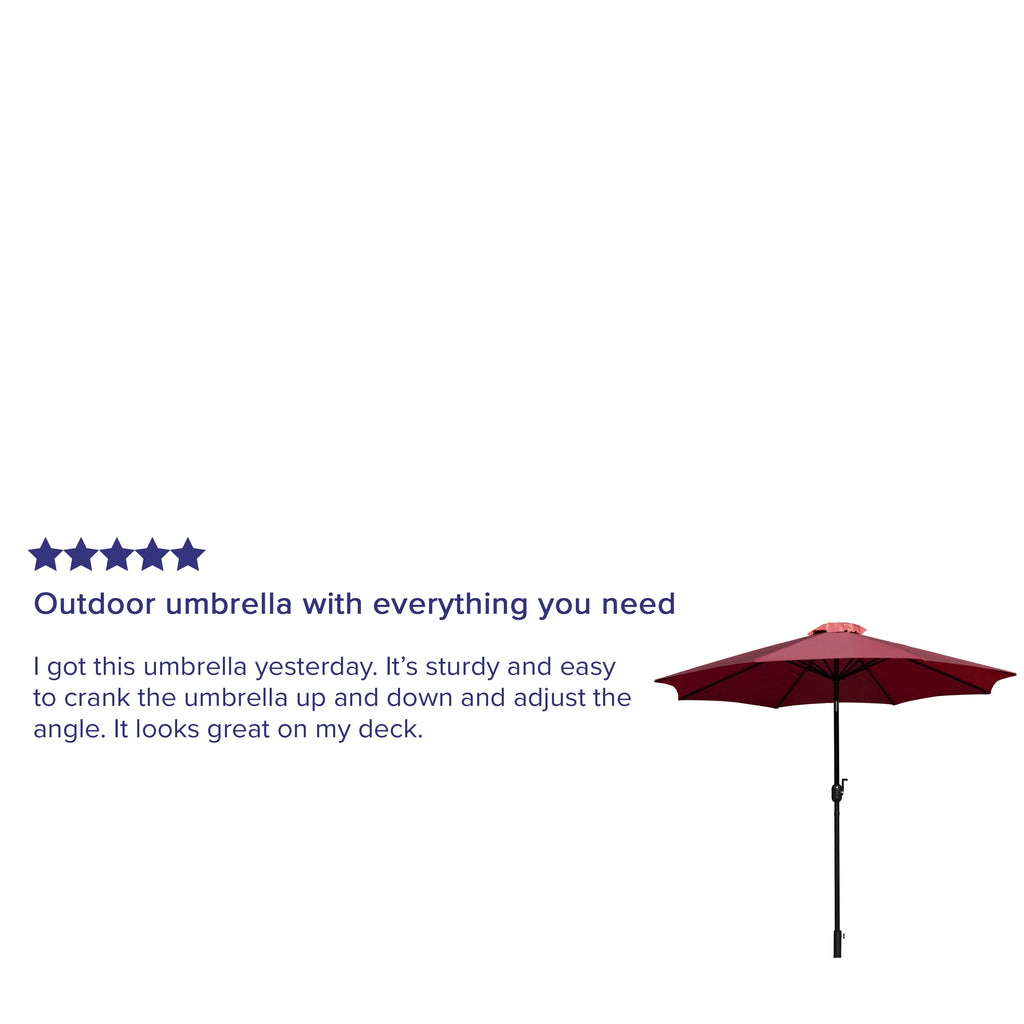 Red 9 FT Round Umbrella with Aluminum Pole L321