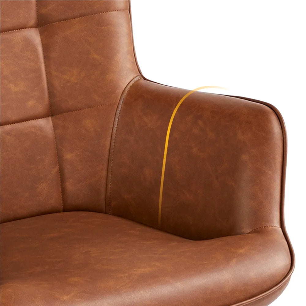 Brown Faux Leather Accent Chair S255865