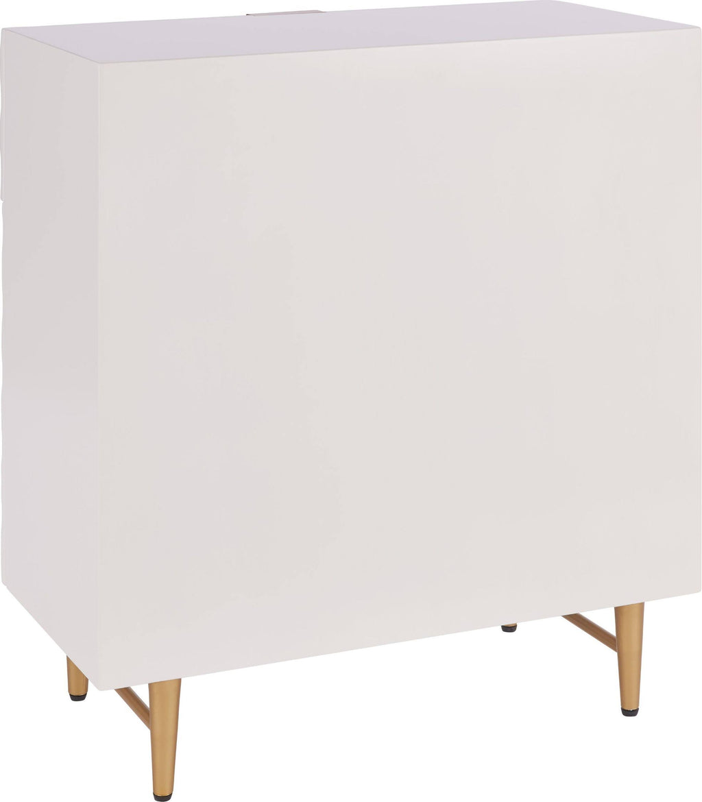 White 1-Drawer Geometric Small Cabinet Z490