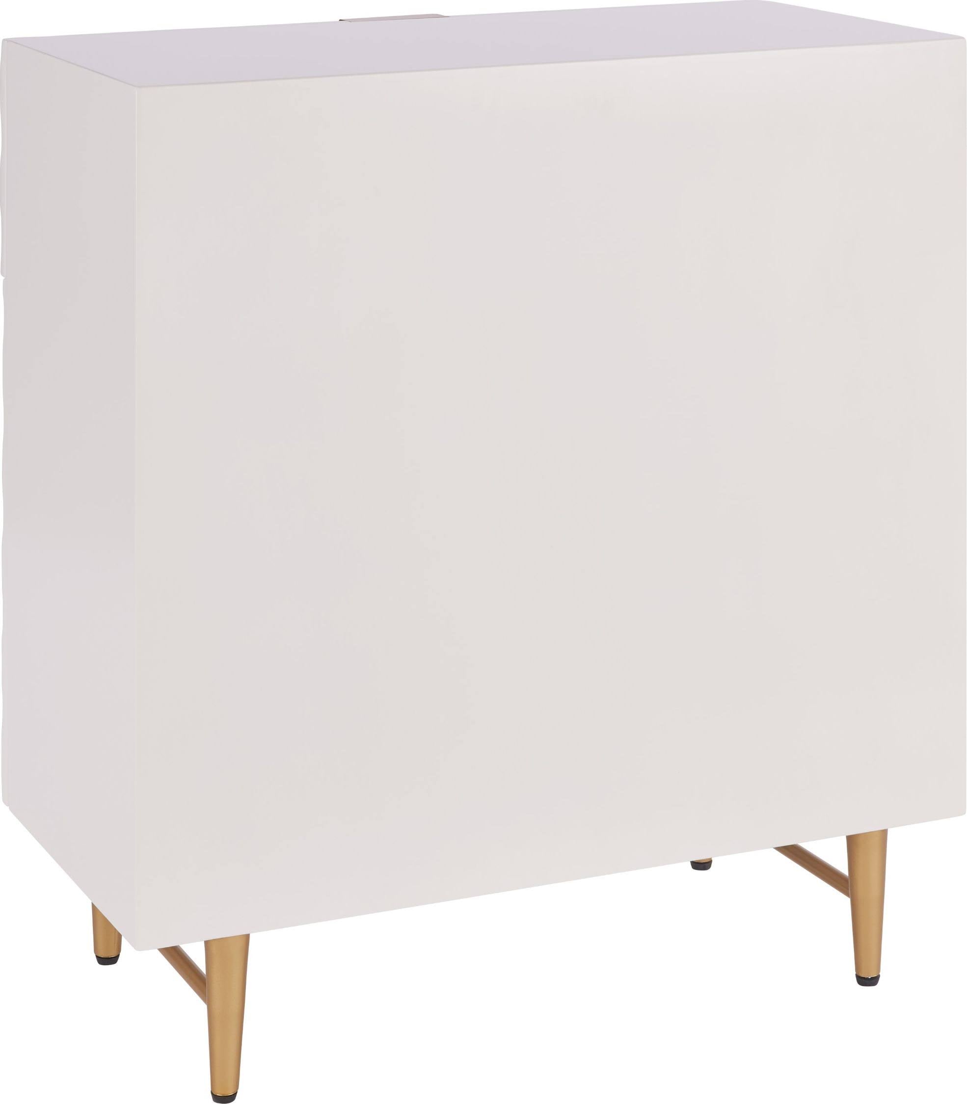 White 1-Drawer Geometric Small Cabinet Z490