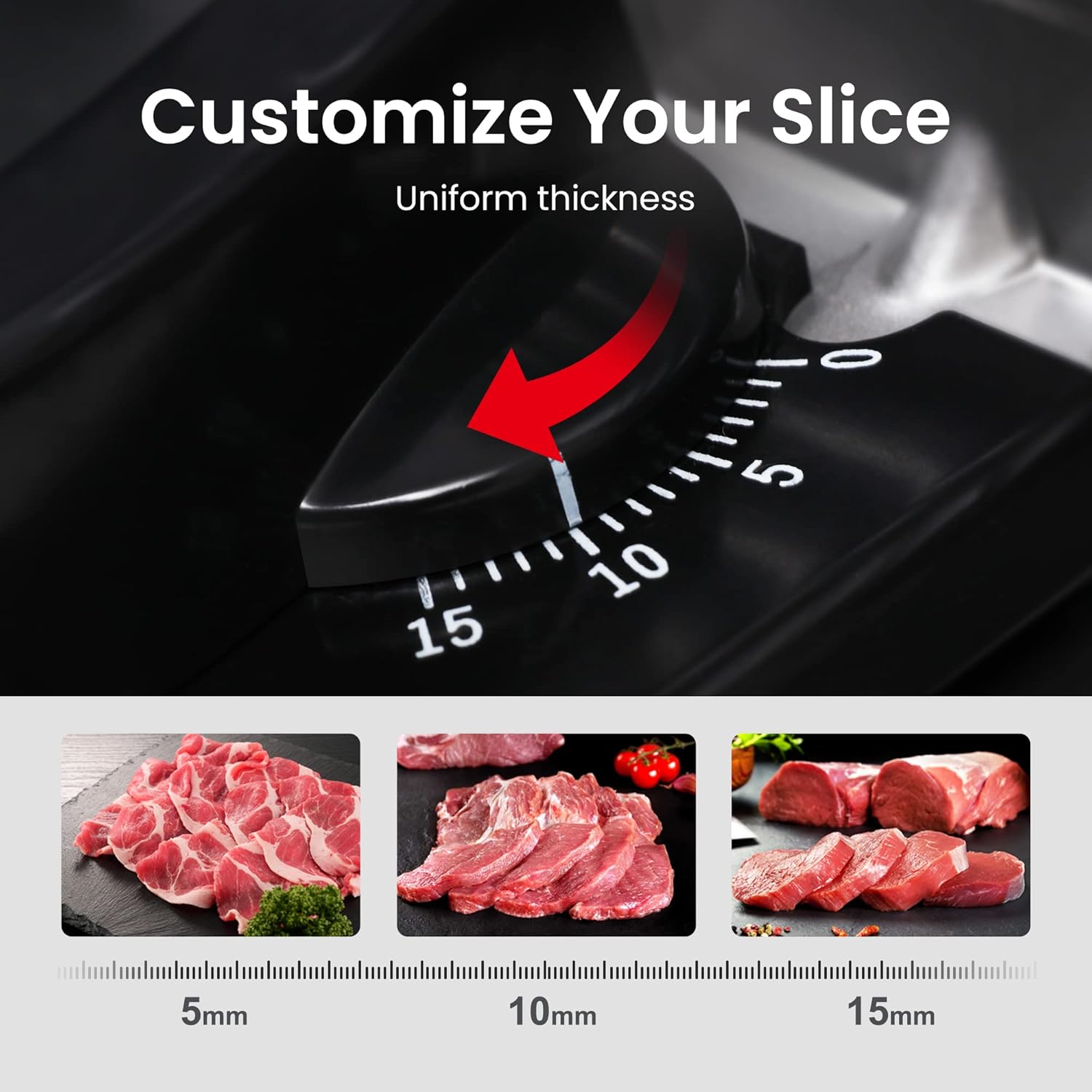 Electric Food Slicer with 7.5 Stainless Steel Blade G1343