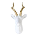 White/Gold Antelope Head Wall Mount U7518