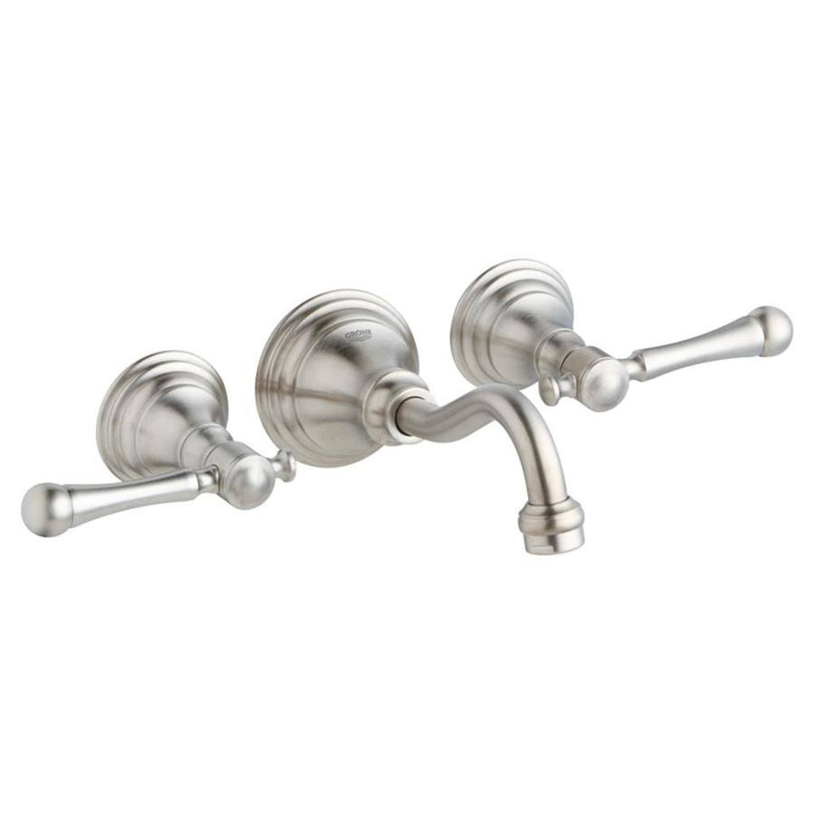 Brushed Nickel Wall Mount Bathroom Faucet G1956