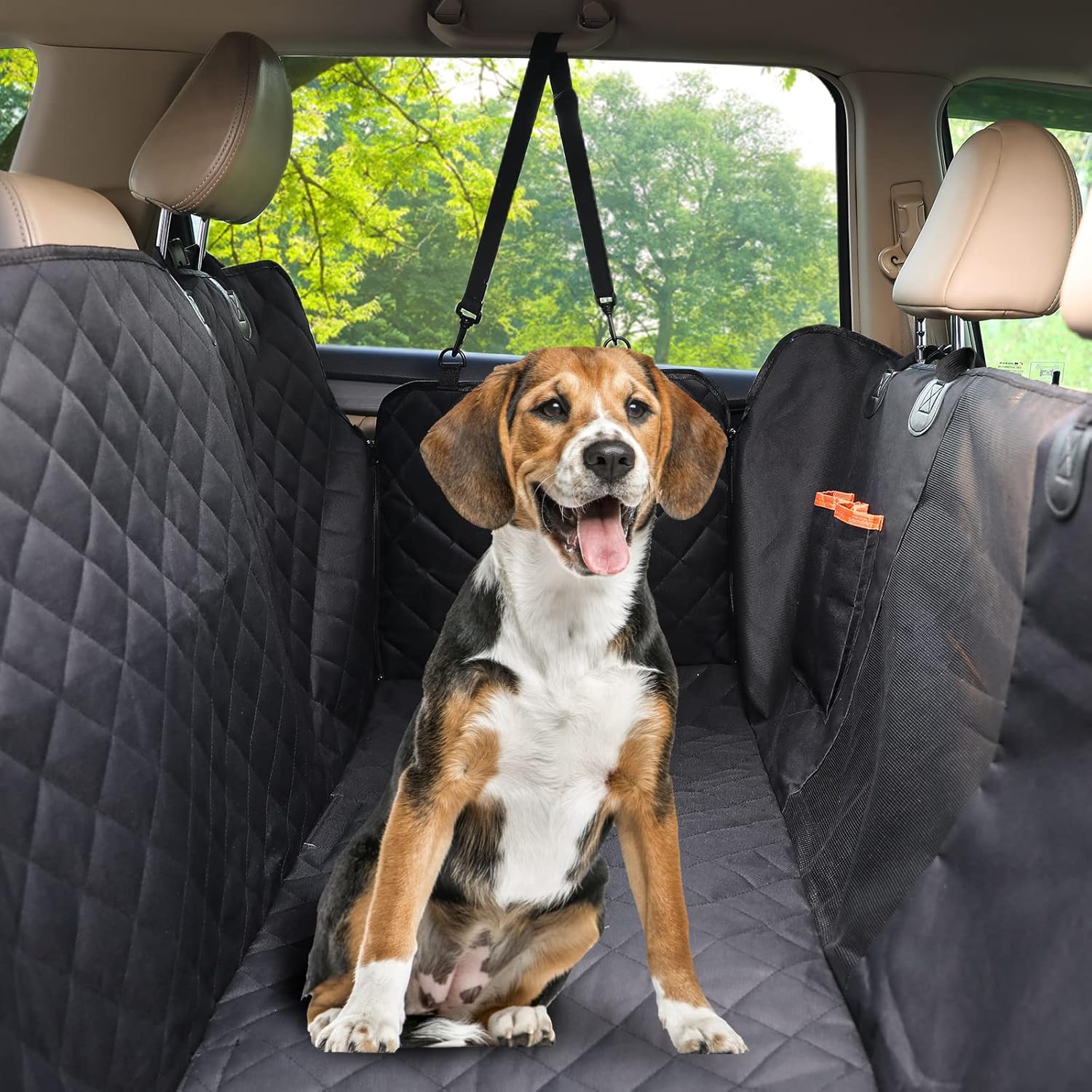 Waterproof Dog Car Seat Cover with Mesh Window and 2 Pockets, Pack of 2 J845719