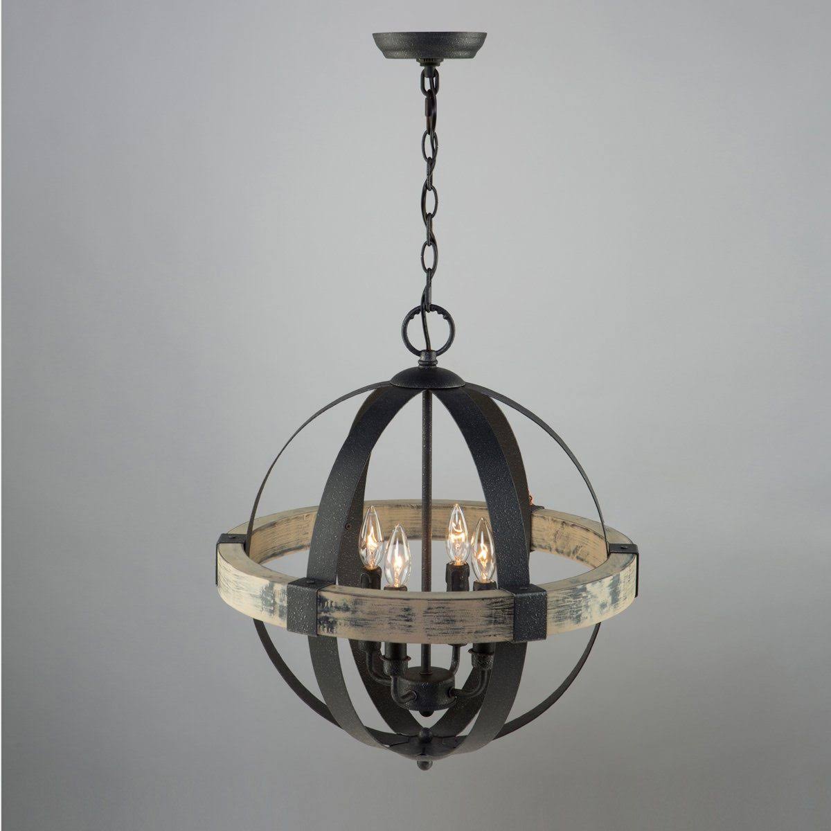 Black 4 Light Chandelier F421451