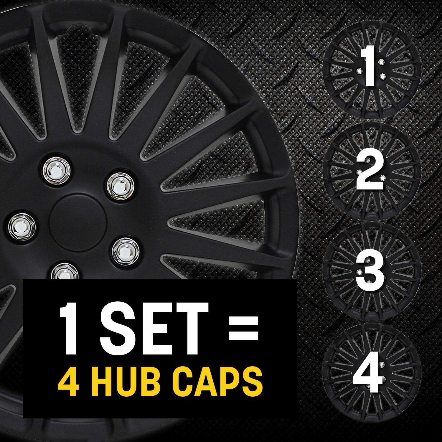 All Black Indy Wheel Cover Set of 4 Z67004