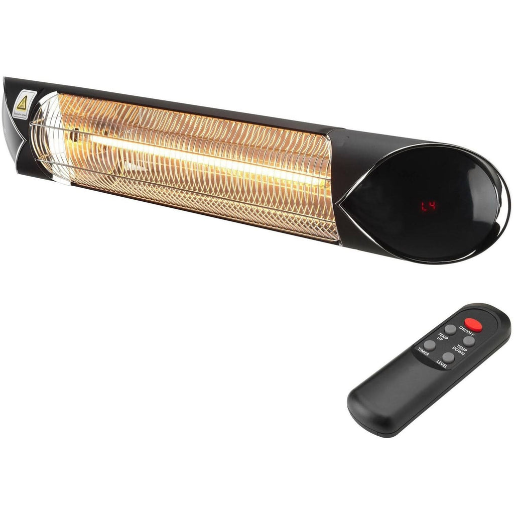 Black Electric Carbon Infrared Heat Lamp with Remote Control B332