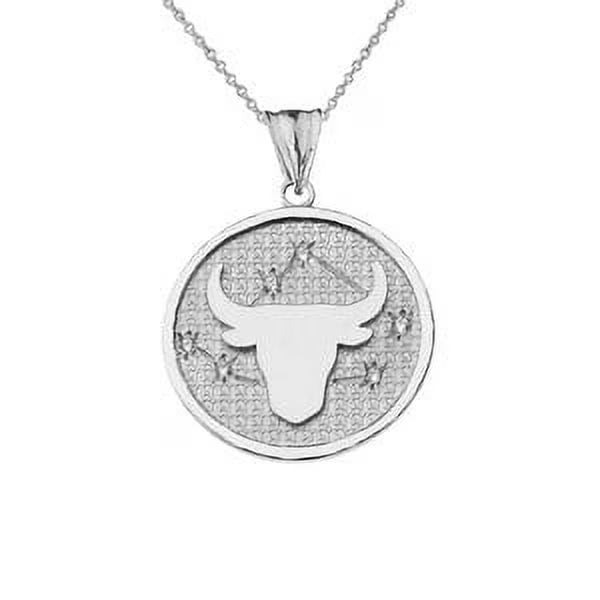 10K White Gold Taurus Constellation Pendant Necklace with 20" chain Y1177