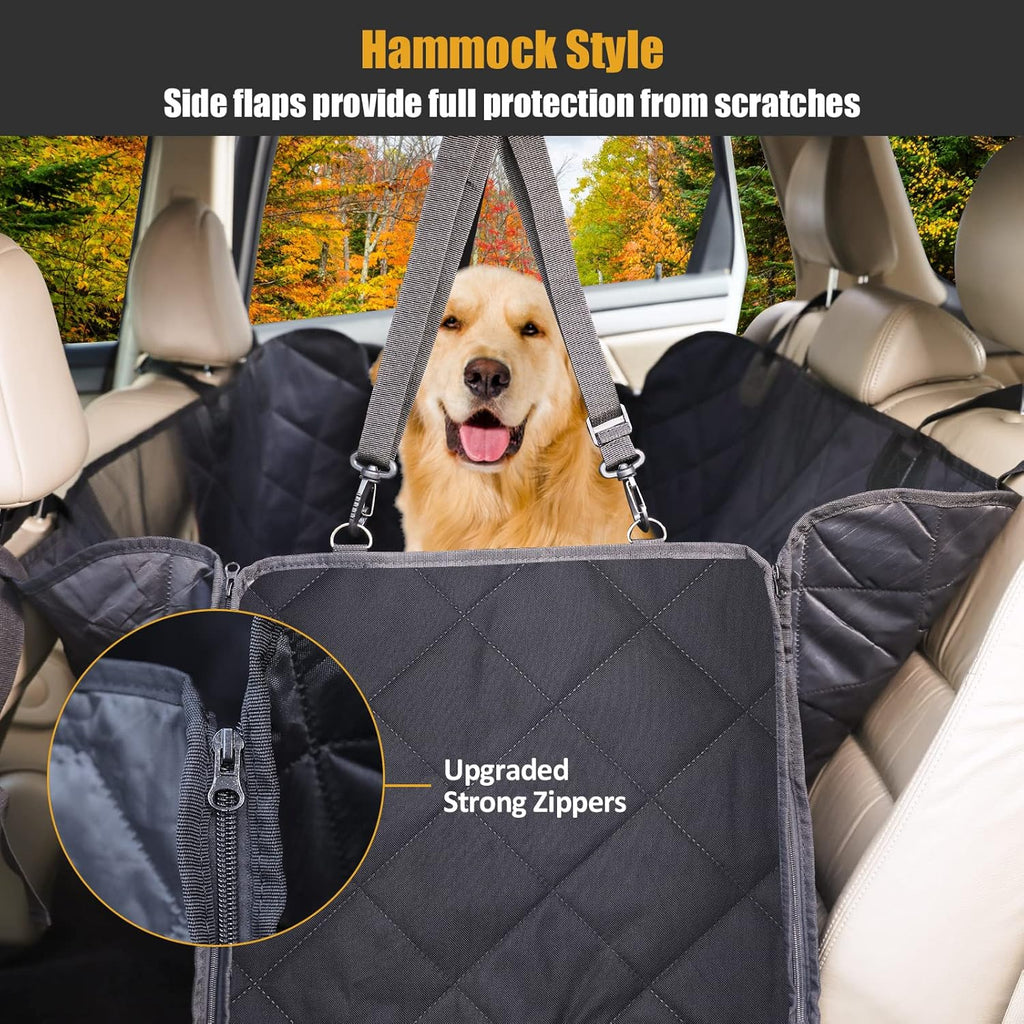 Waterproof Dog Car Seat Cover with Mesh Window and 2 Pockets, Pack of 2 J845719