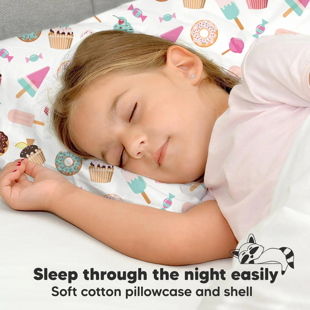 Toddler Pillow with Pillowcase, 13X18 Kids Travel Pillows Q6545
