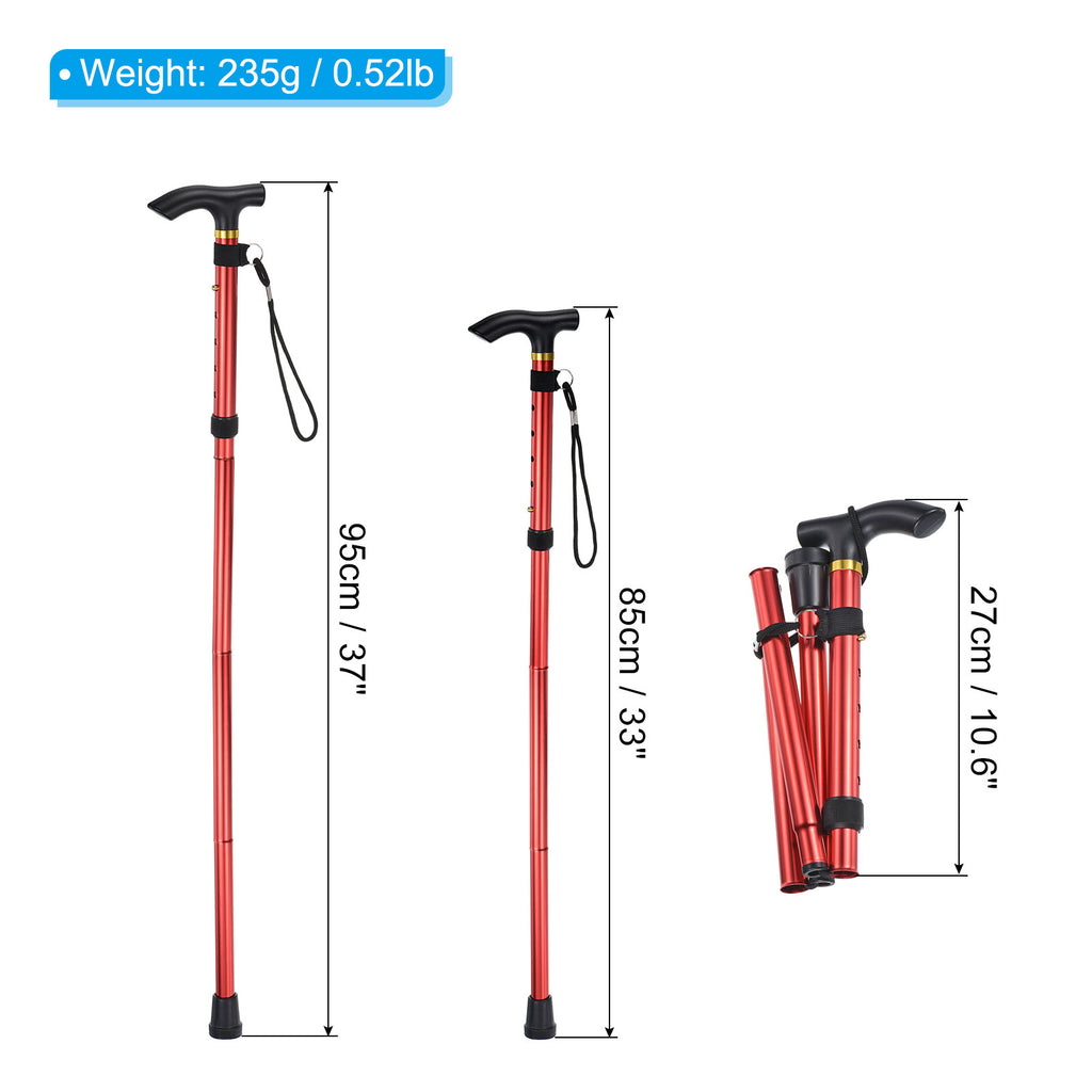 Red Aluminum Alloy Trekking Poles 2 Pack J9131