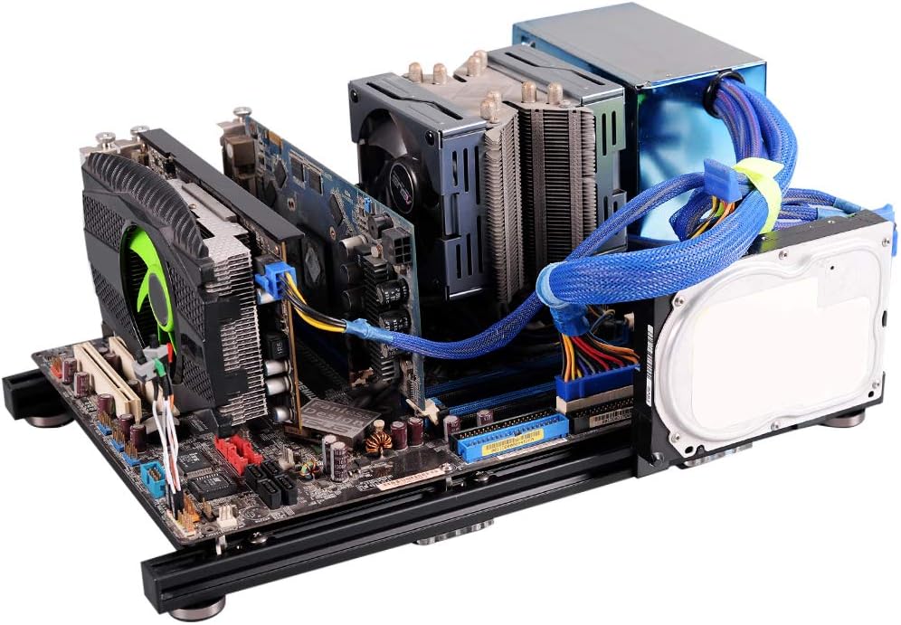 Black Open Frame Aluminum Alloy ATX Computer Case R4506