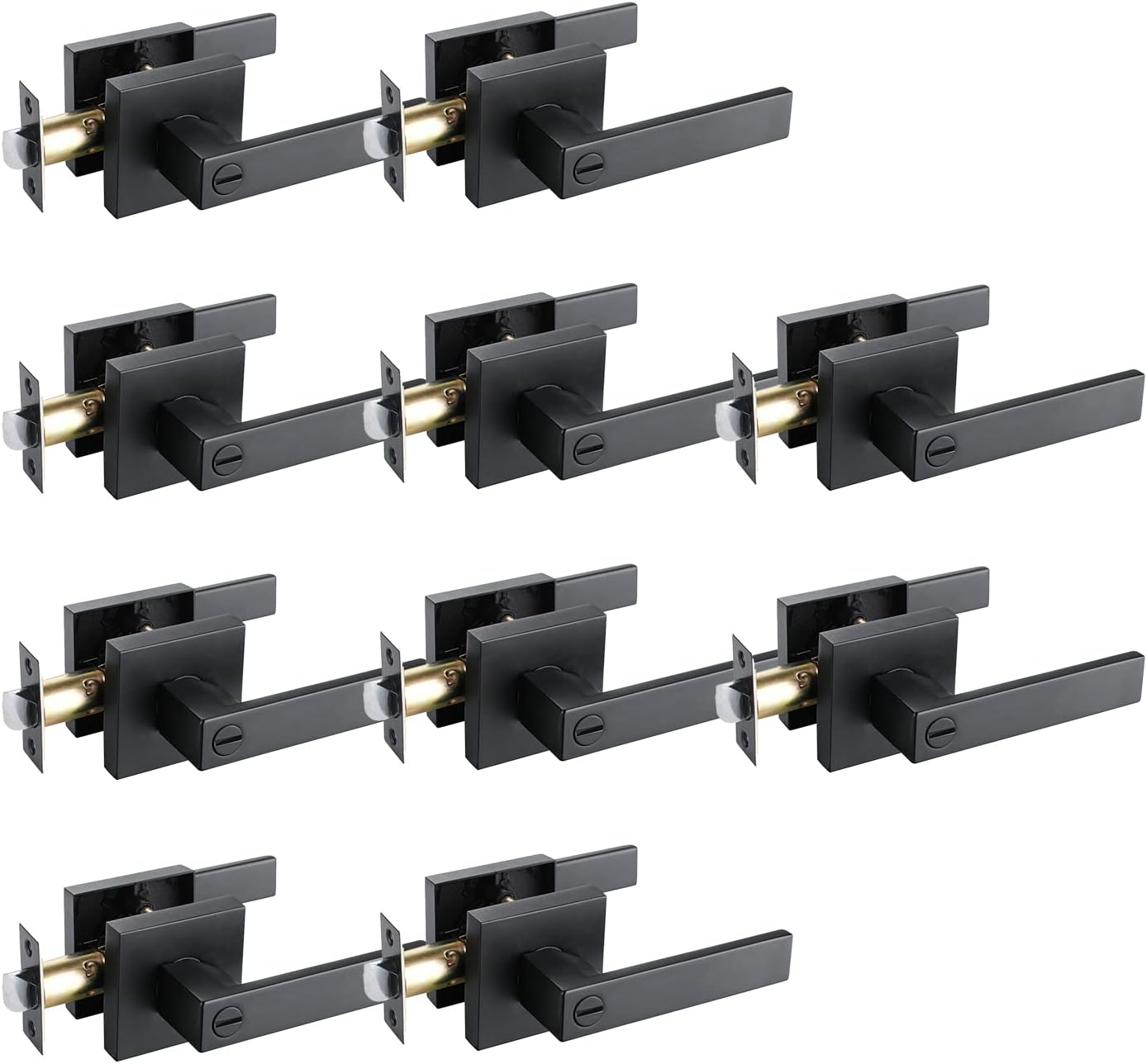 Matte Black Zinc Alloy Door Lever Lock C8040
