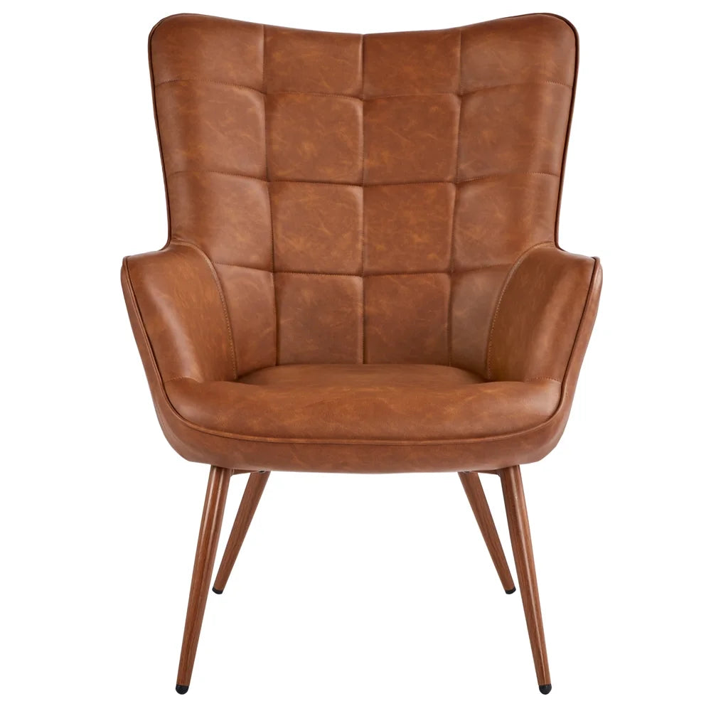 Brown Faux Leather Accent Chair S255865
