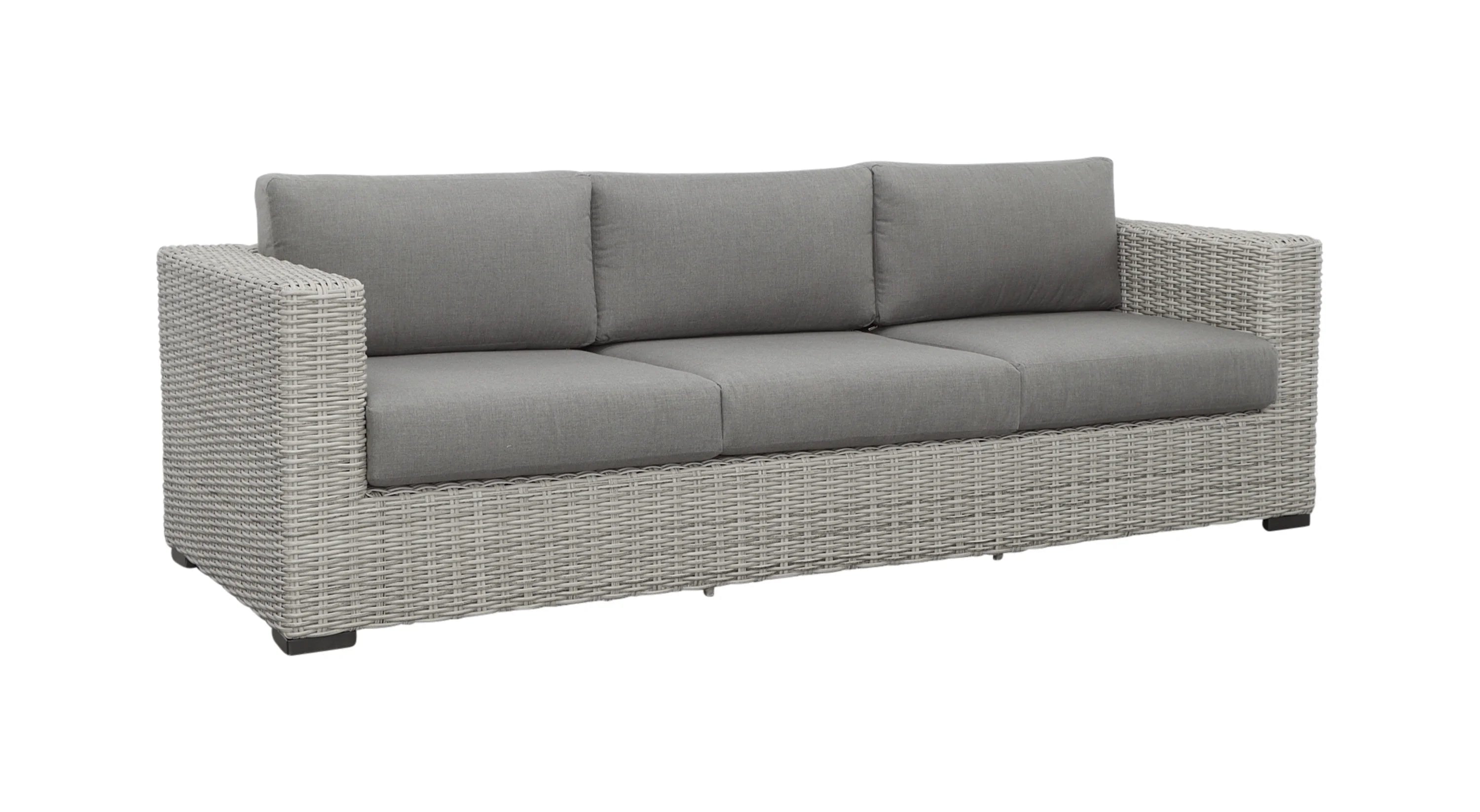 HDPE Resin Wicker Outdoor Sofa with Solution-Dyed Acrylic Covers R877
