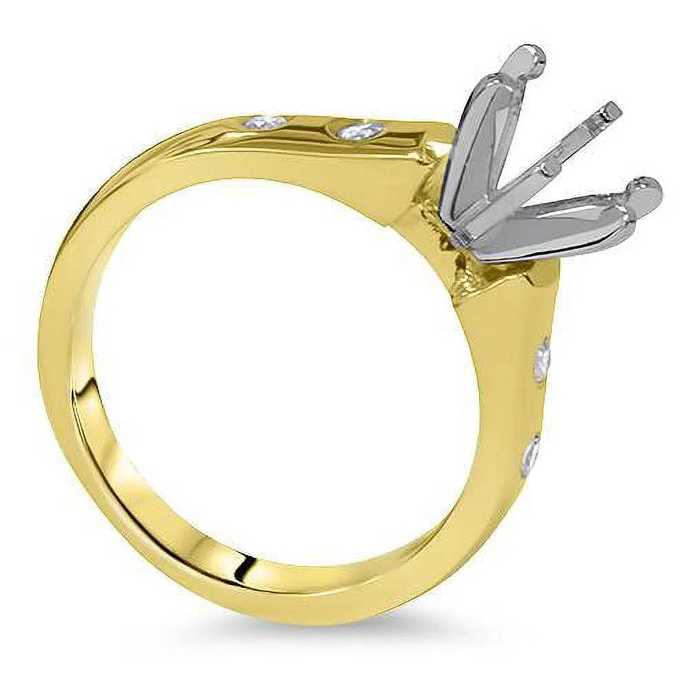 Diamond Semi Mount Cathedral Engagement Ring 14K Setting P629