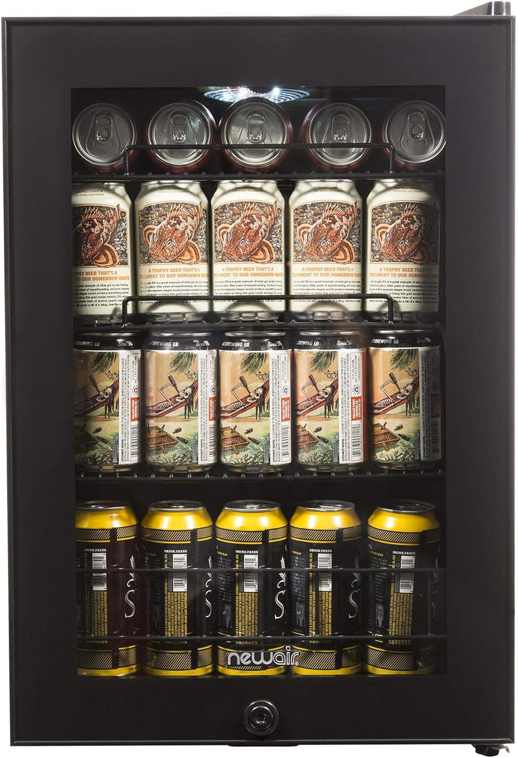 90 Can Capacity Beverage Refrigerator Cooler with Glass Door F978369