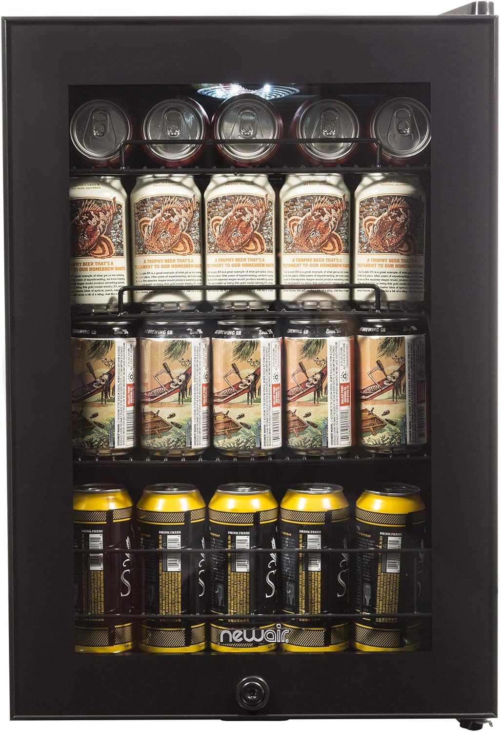 90 Can Capacity Beverage Refrigerator Cooler with Glass Door F978369