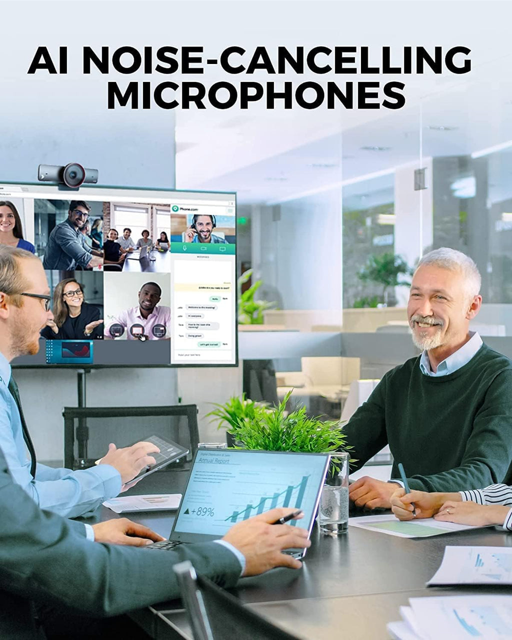 4K Webcam with Auto Framing, Presenter Tracking, 120° Field of View, Dual AI Noise-canceling Mics H970