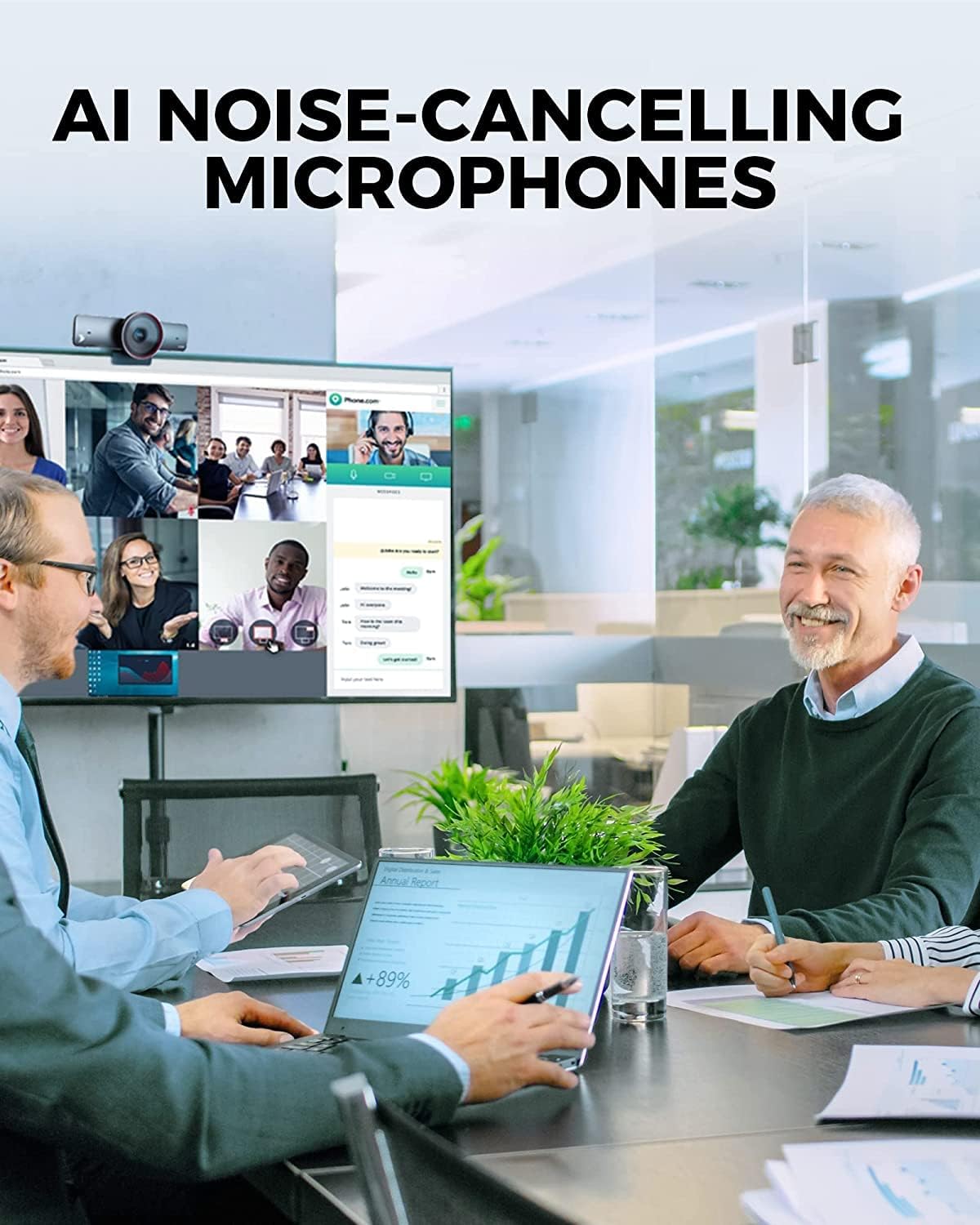4K Webcam with Auto Framing, Presenter Tracking, 120° Field of View, Dual AI Noise-canceling Mics H970