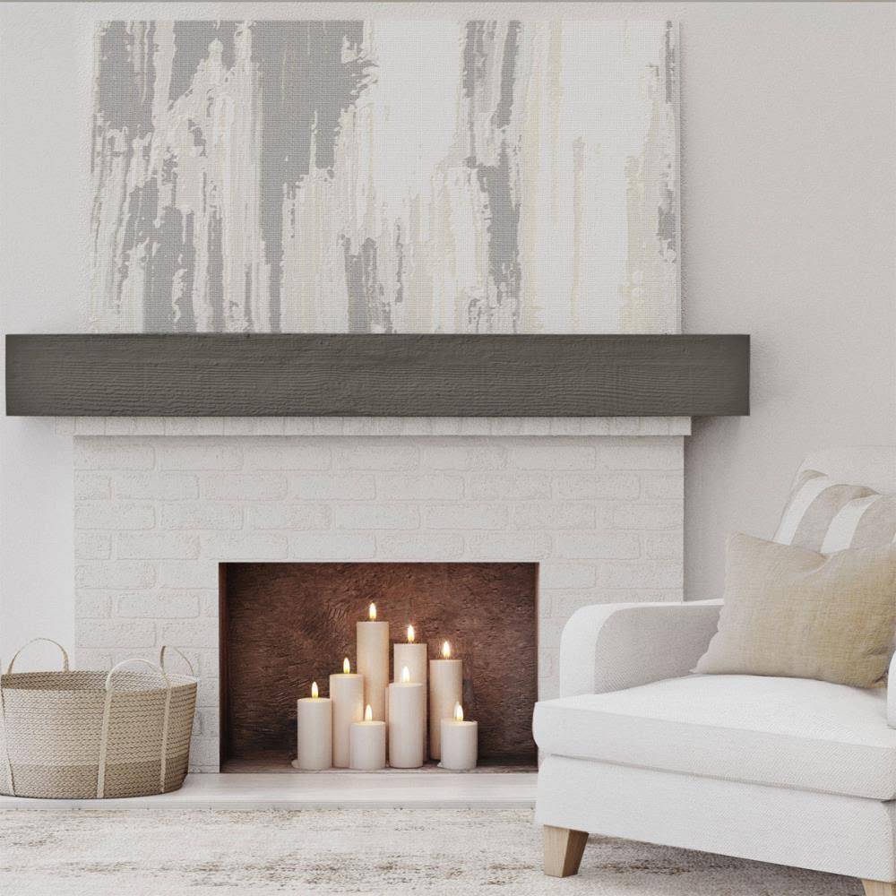 Rough Sawn Faux Wood Fireplace Mantel, Burnished Cedar N28398