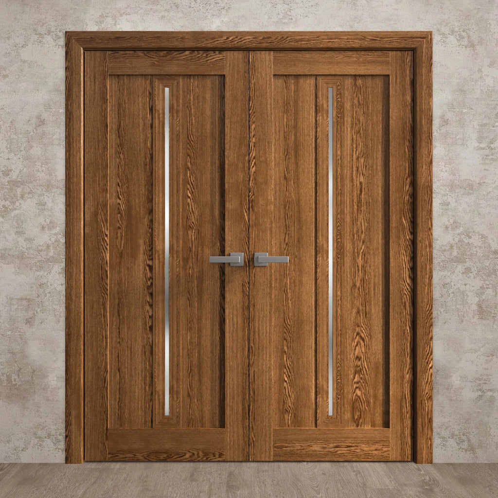 Solid French Double Doors 48 x 84 inches Wood Interior V4032
