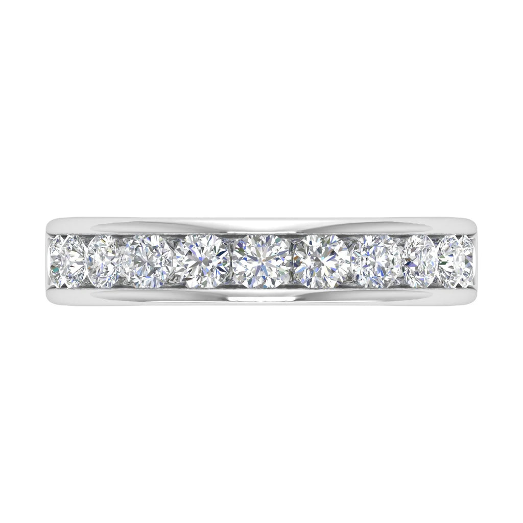 14K White Gold Diamond Wedding Band Ring F63278