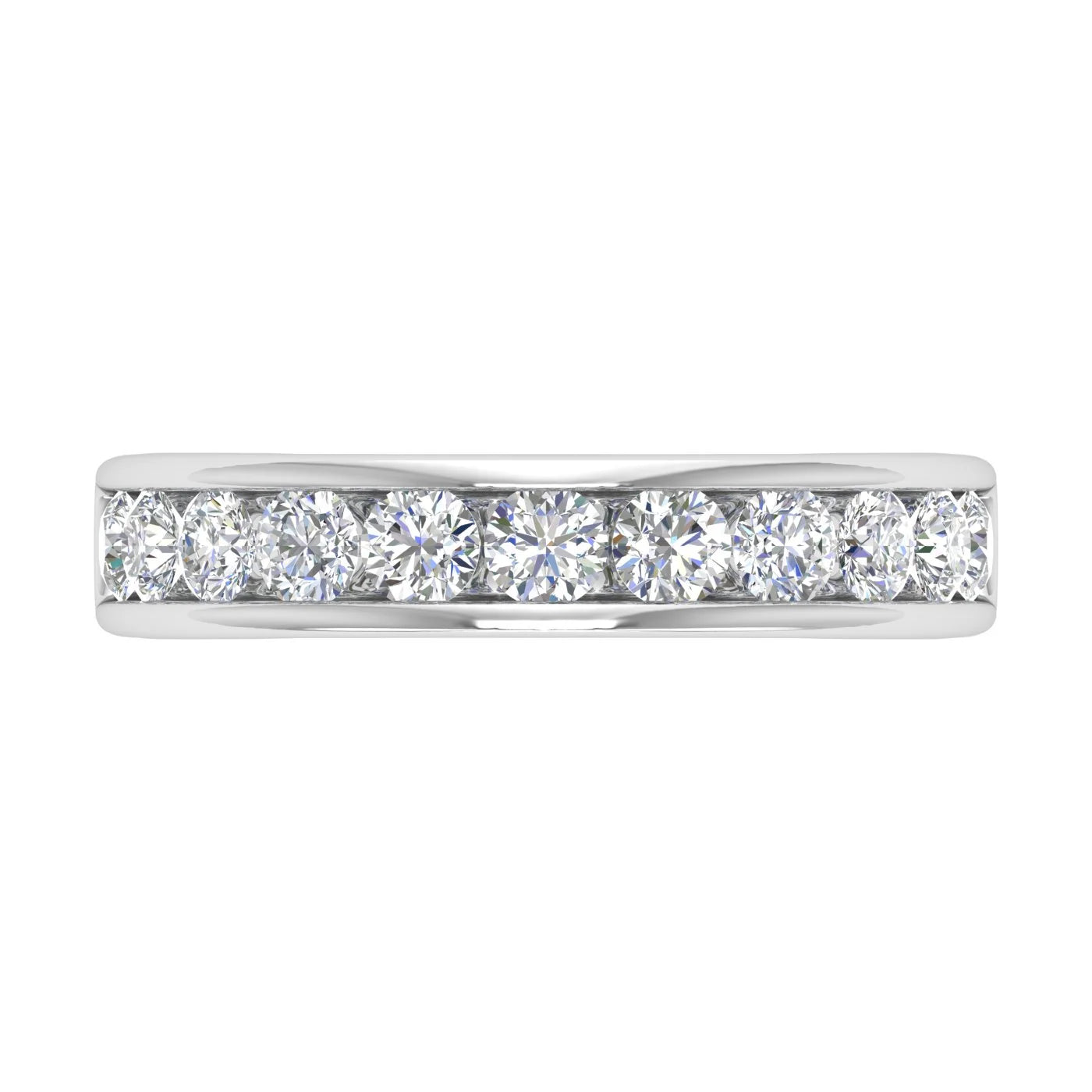 14K White Gold Diamond Wedding Band Ring F63278
