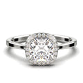 1.55 Carat Cushion Cut Diamond Moissanite Engagement Ring in 10k Solid White Gold F60719