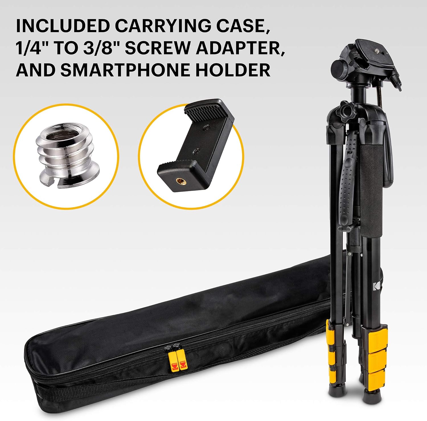 2-in-1 Aluminum Tripod & Monopod with Quick-Release Plates T58909