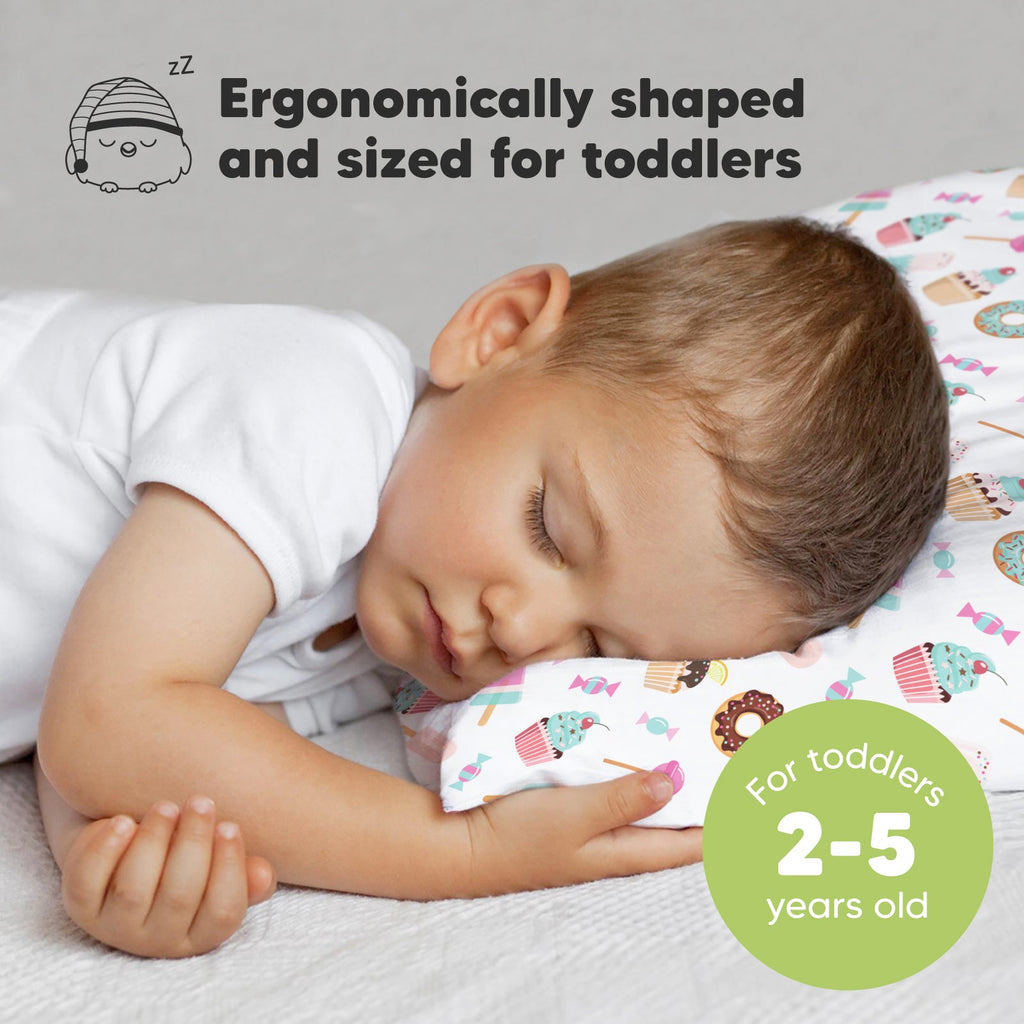 Toddler Pillow with Pillowcase, 13X18 Kids Travel Pillows Q6545